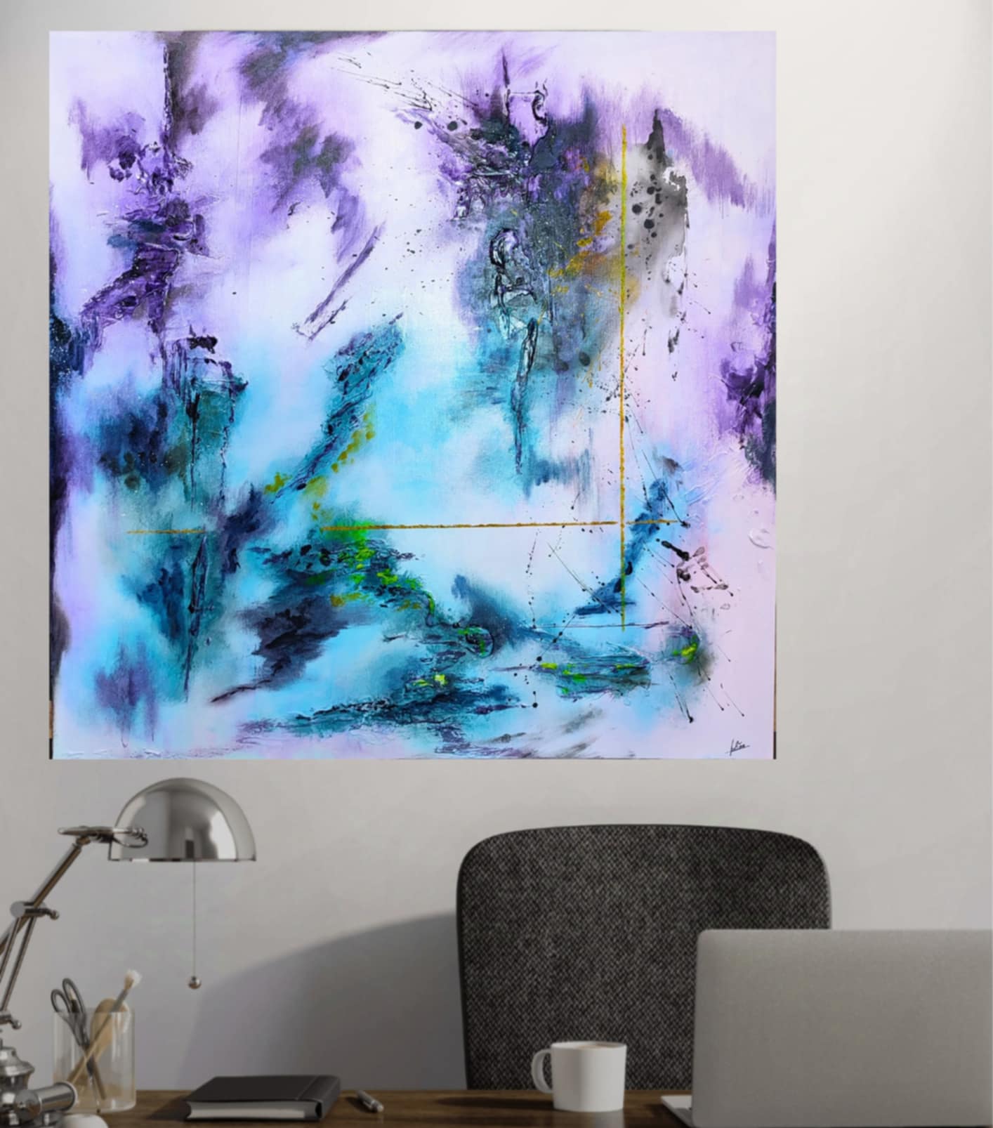 Tableau abstrait acrylique Atlantis