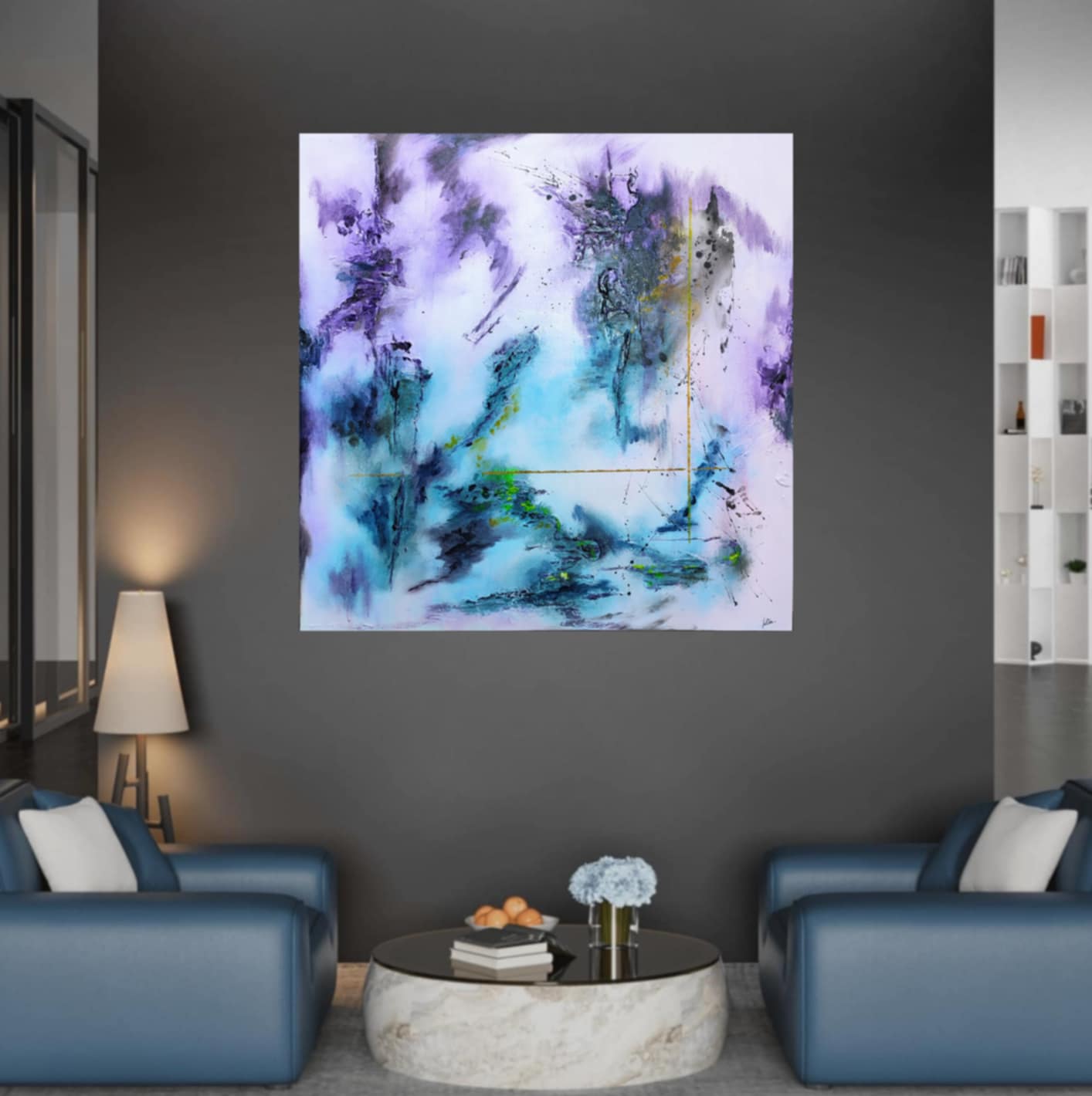 Tableau abstrait acrylique Atlantis