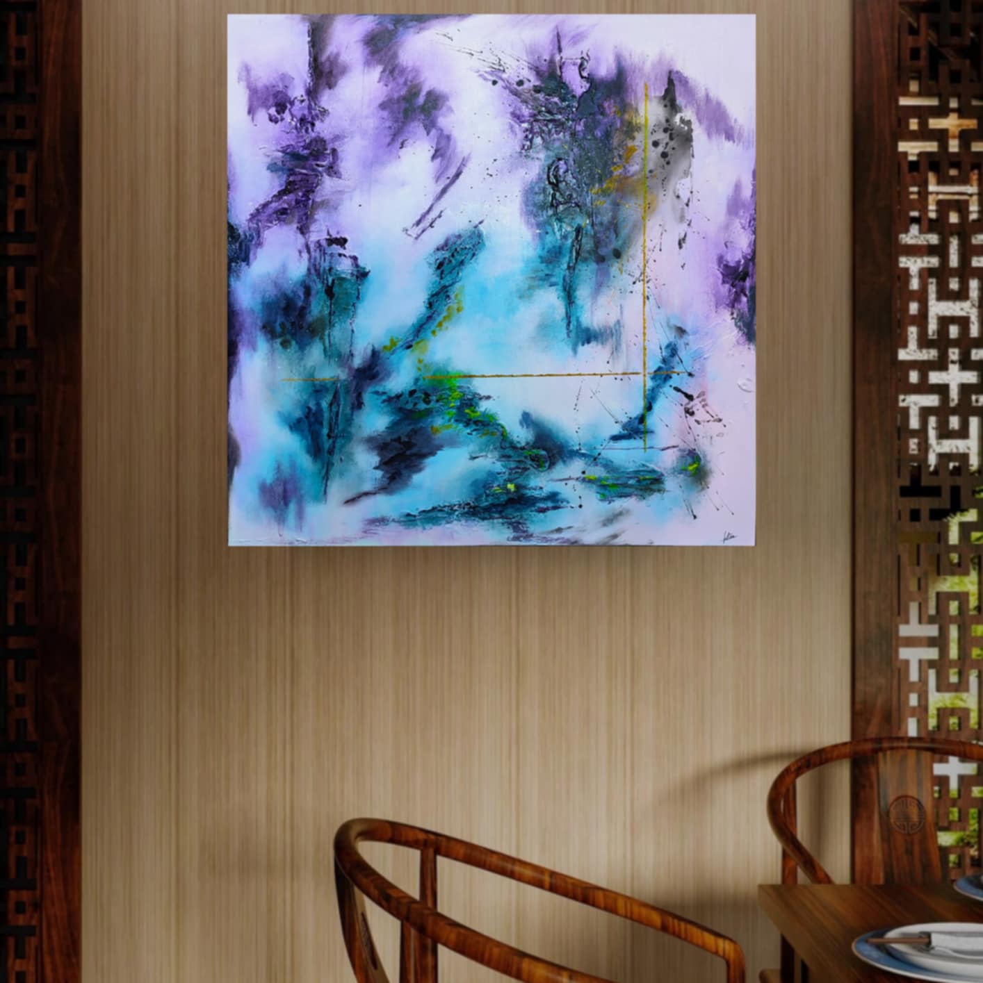 Tableau abstrait acrylique Atlantis