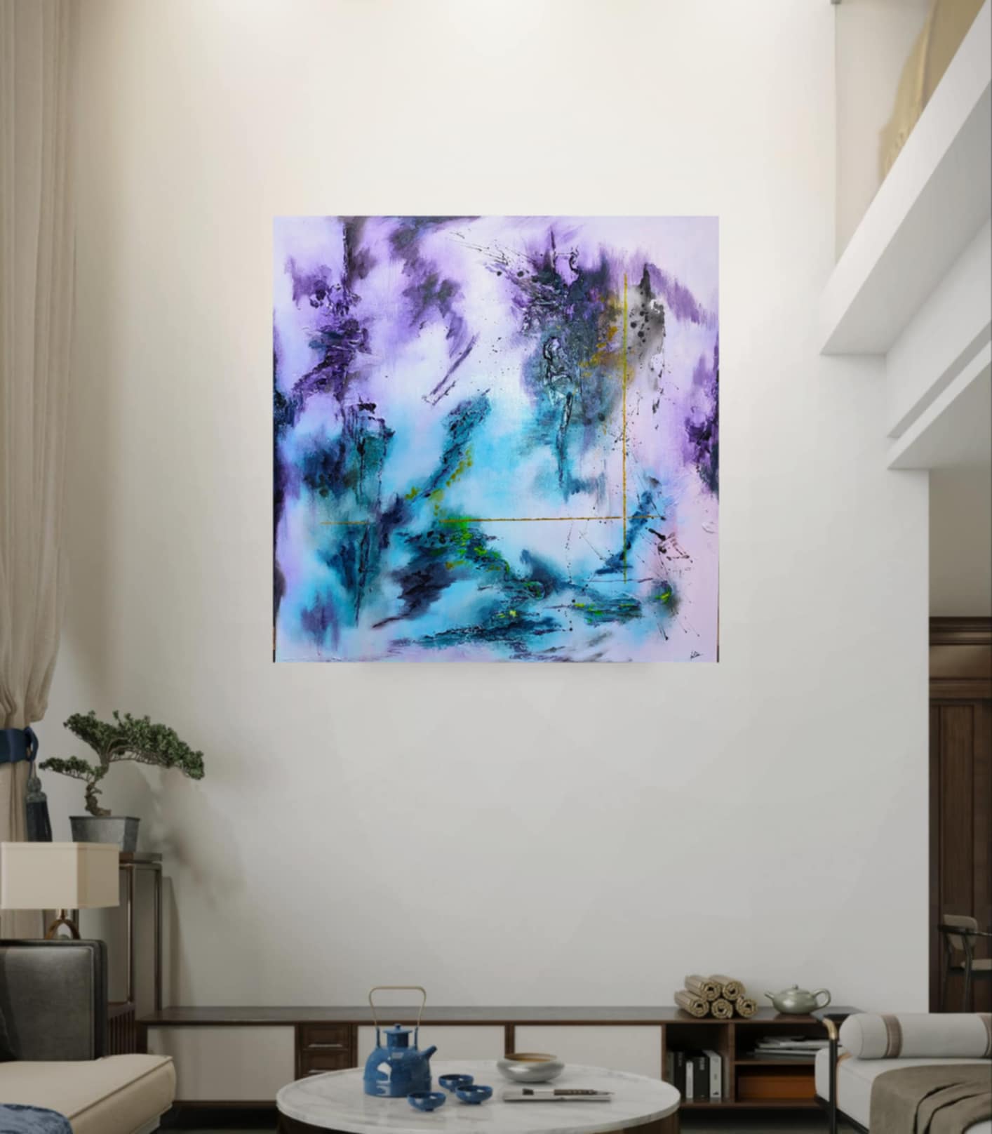 Tableau abstrait acrylique Atlantis