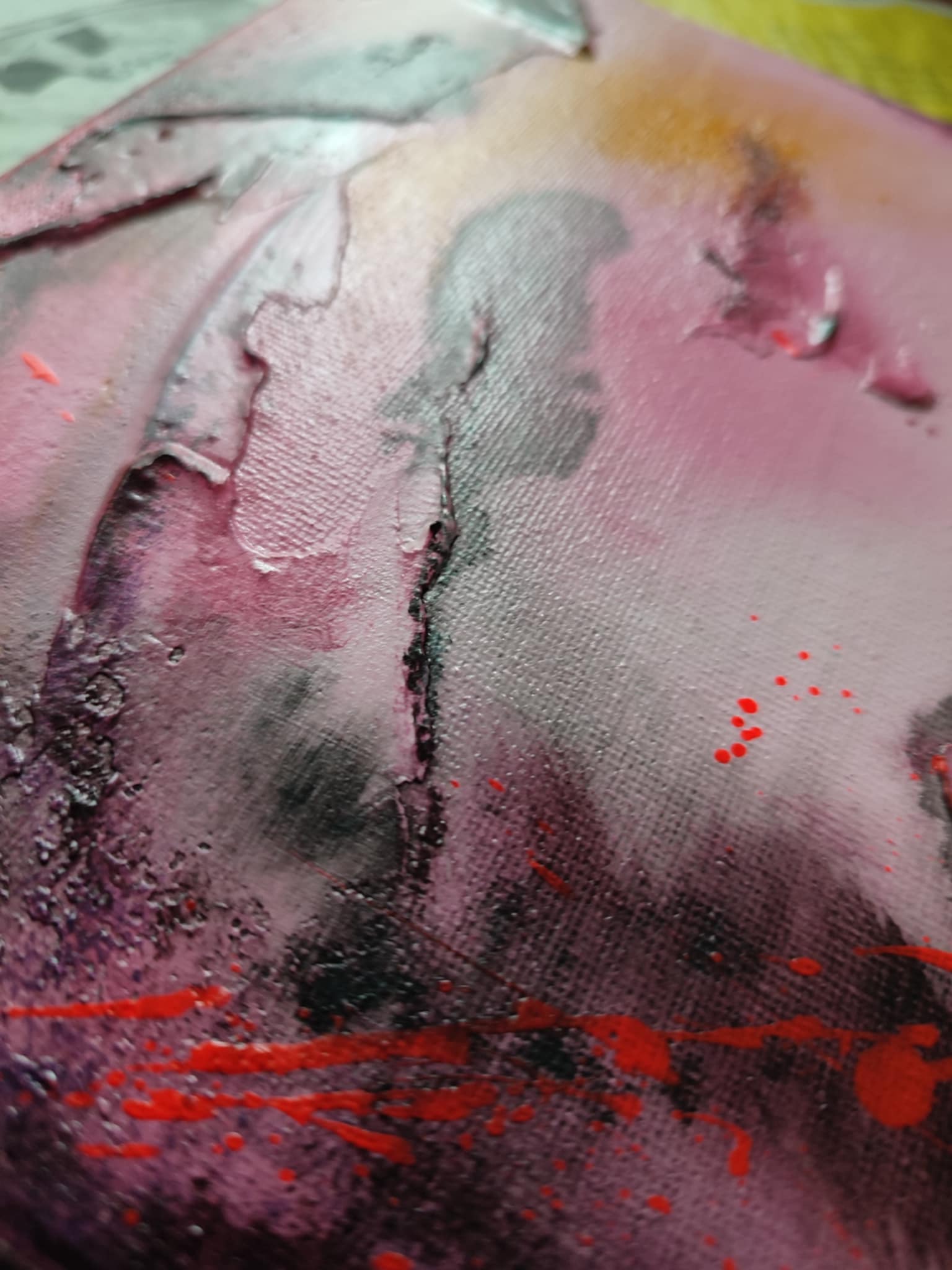 Tableau abstrait acrylique Floraison