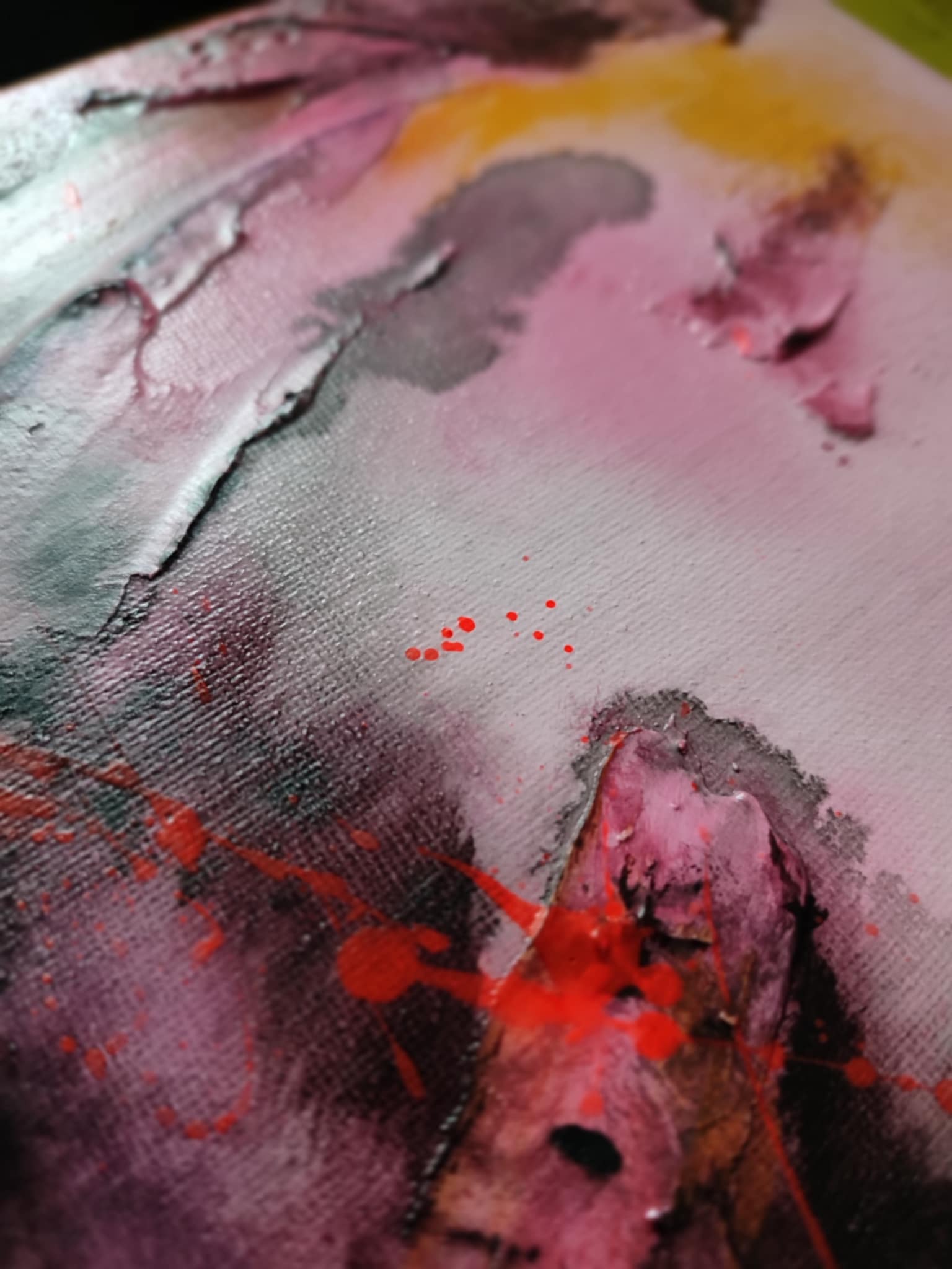 Tableau abstrait acrylique Floraison