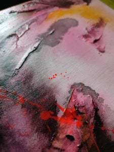 Tableau abstrait acrylique Floraison