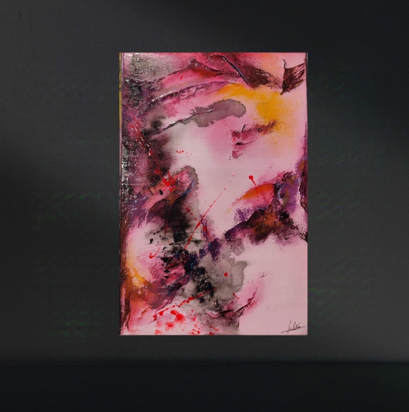 Tableau abstrait acrylique Floraison