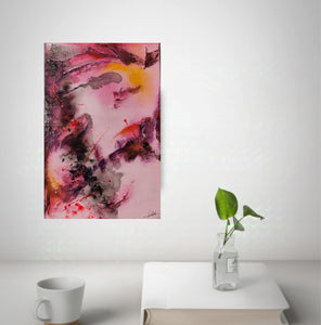 Tableau abstrait acrylique Floraison