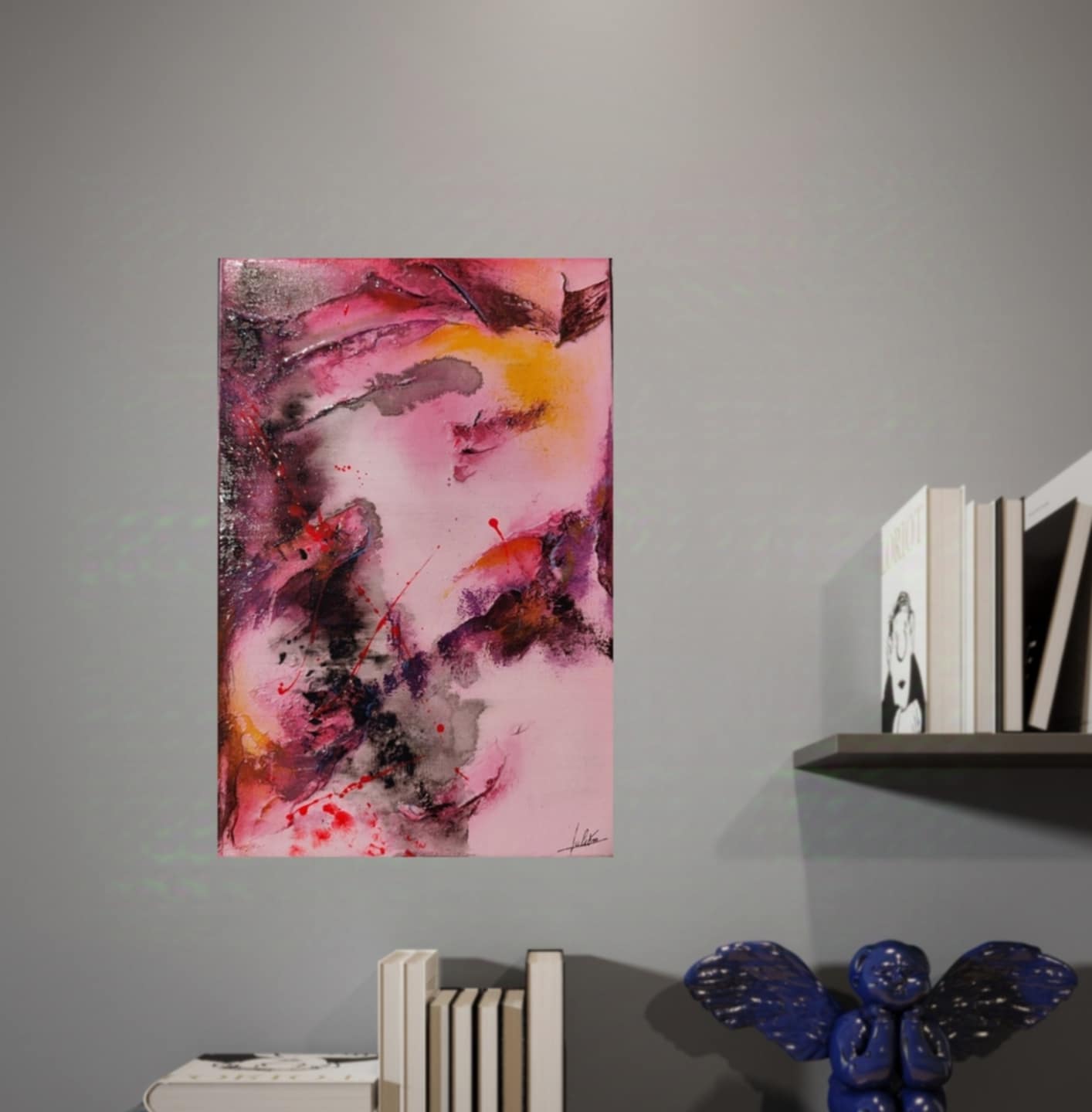 Tableau abstrait acrylique Floraison