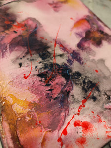 Tableau abstrait acrylique Floraison