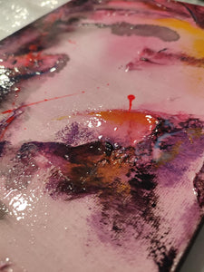 Tableau abstrait acrylique Floraison