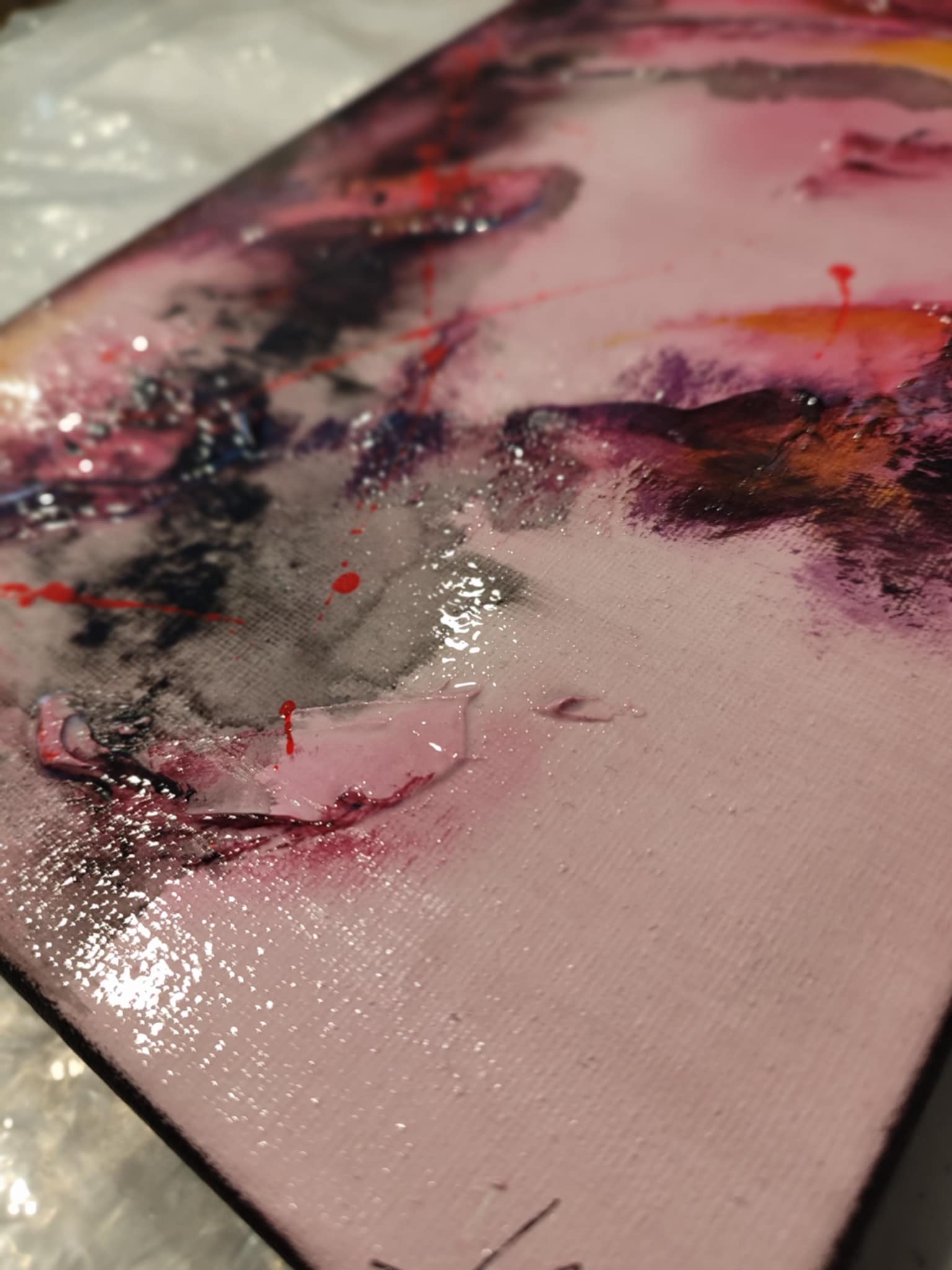 Tableau abstrait acrylique Floraison