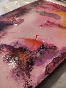 Tableau abstrait acrylique Floraison