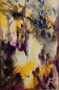Tableau abstrait acrylique Luminescence