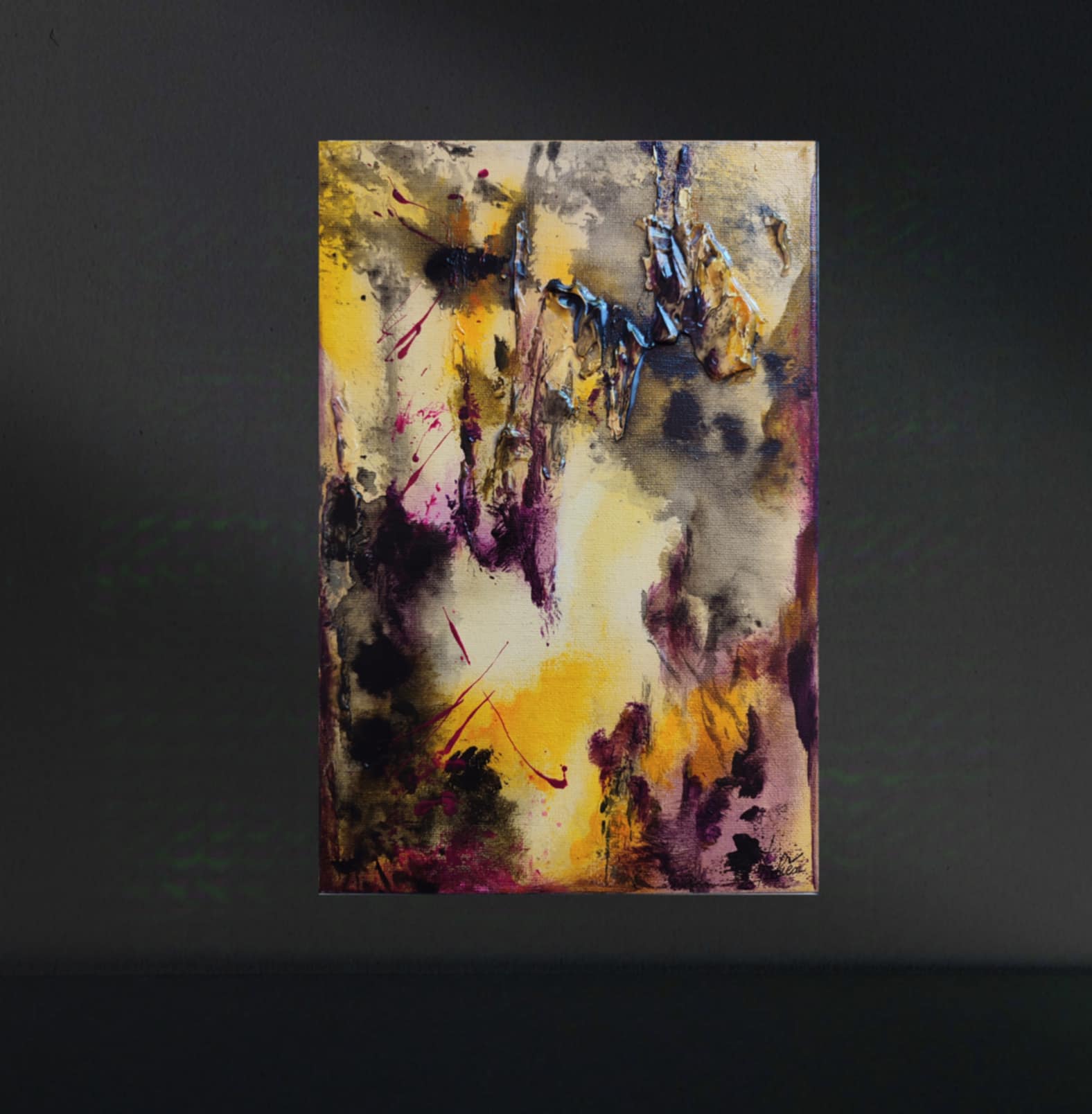 Tableau abstrait acrylique Luminescence