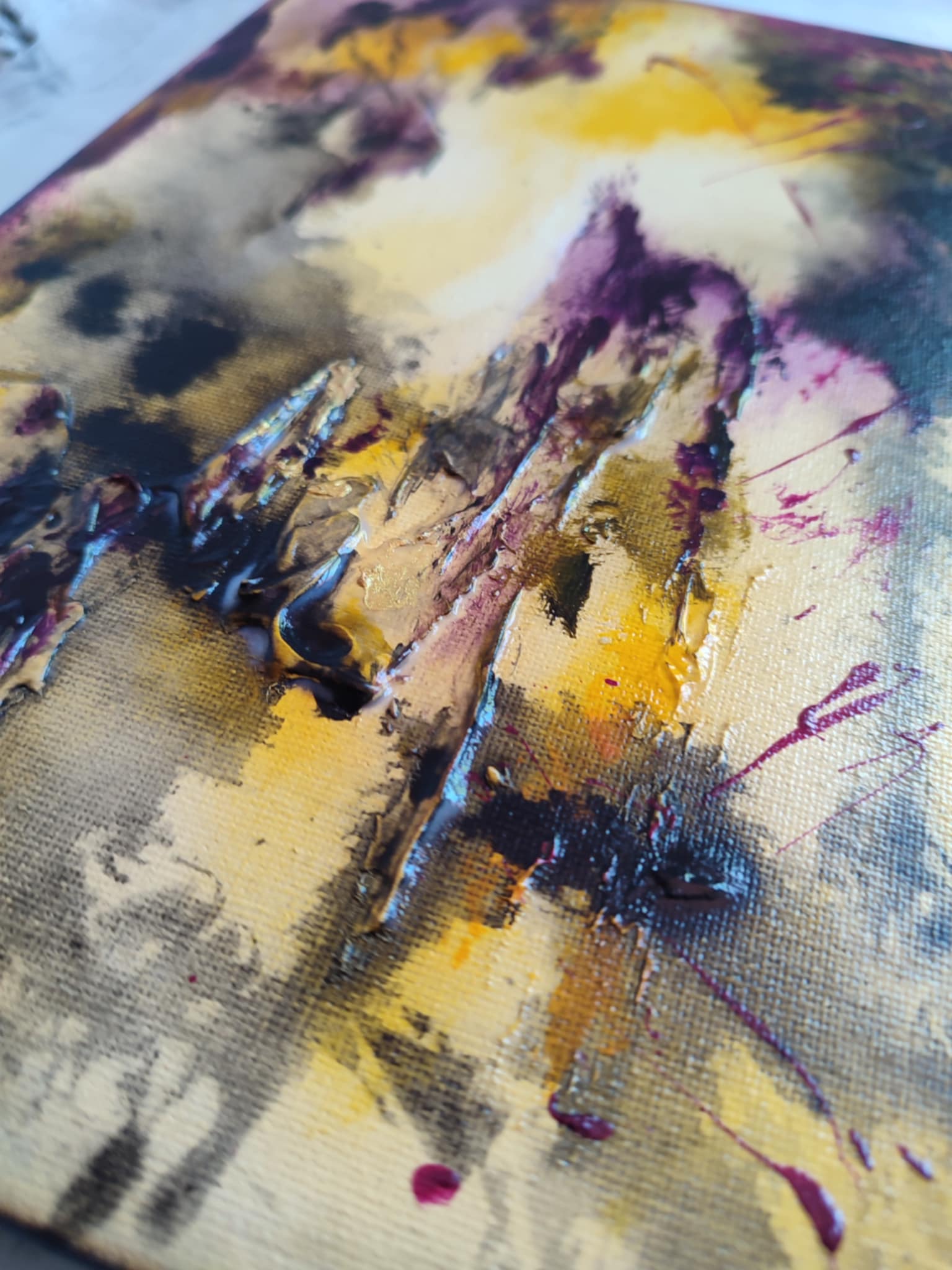 Tableau abstrait acrylique Luminescence