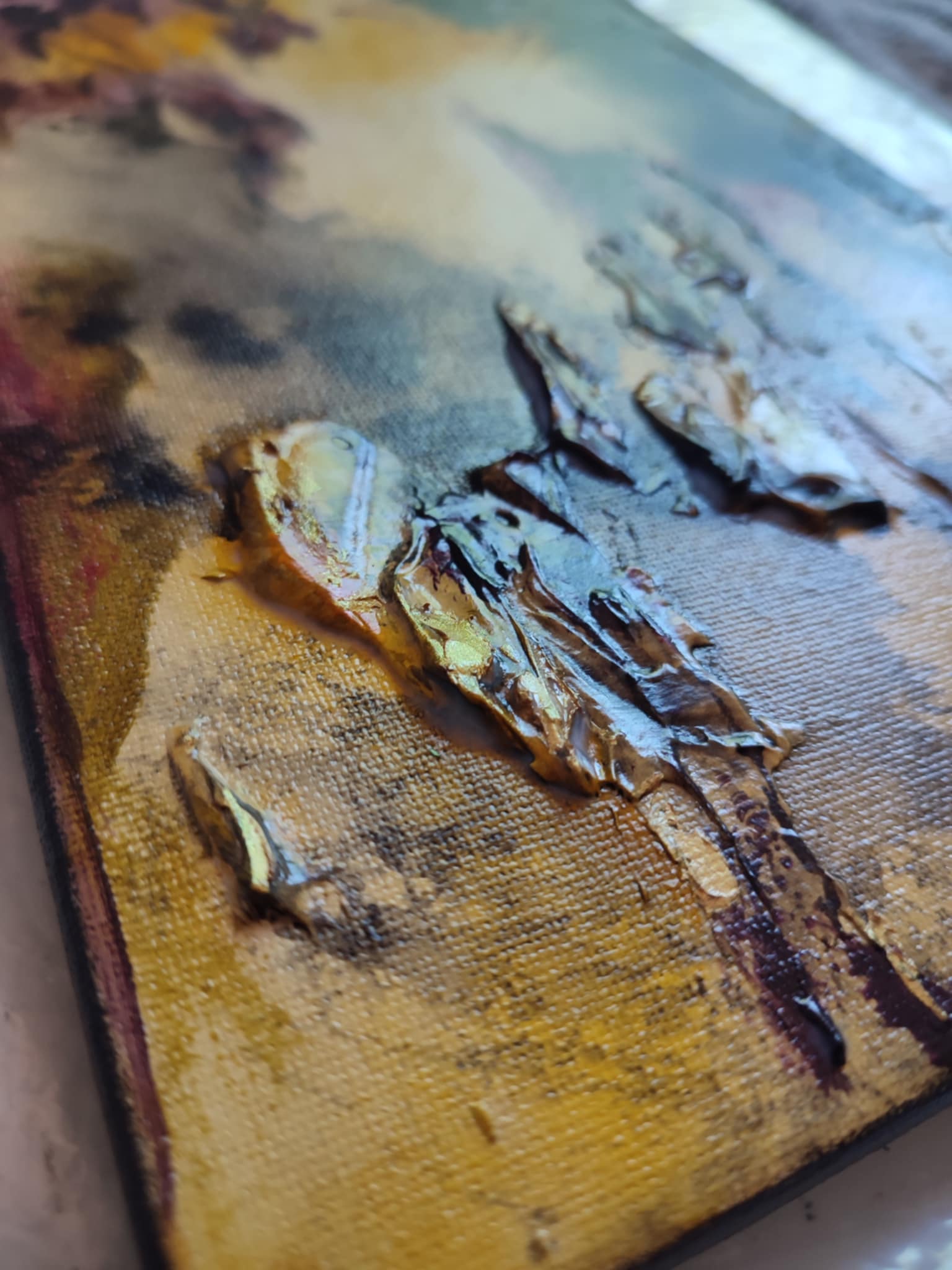 Tableau abstrait acrylique Luminescence