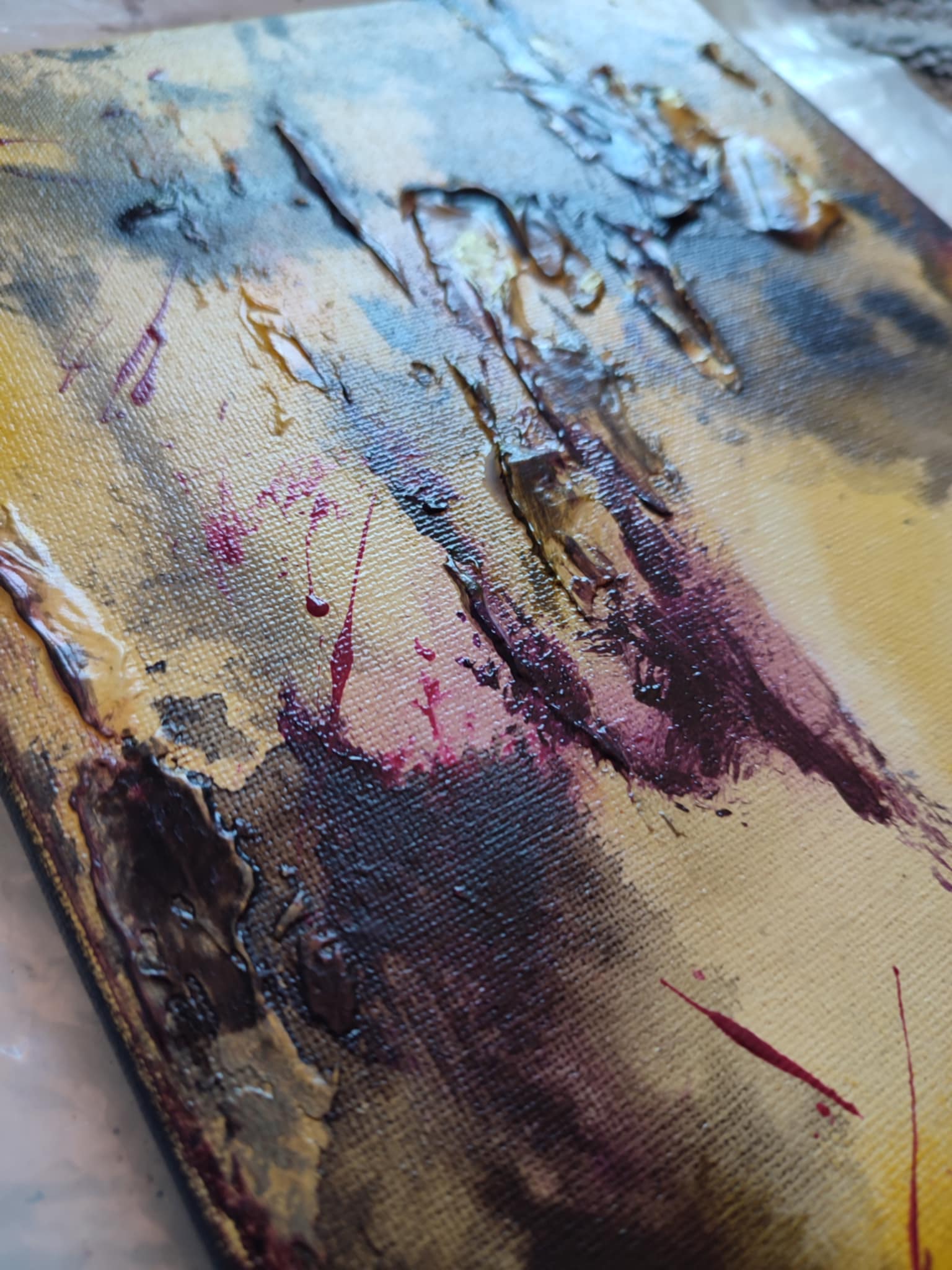 Tableau abstrait acrylique Luminescence