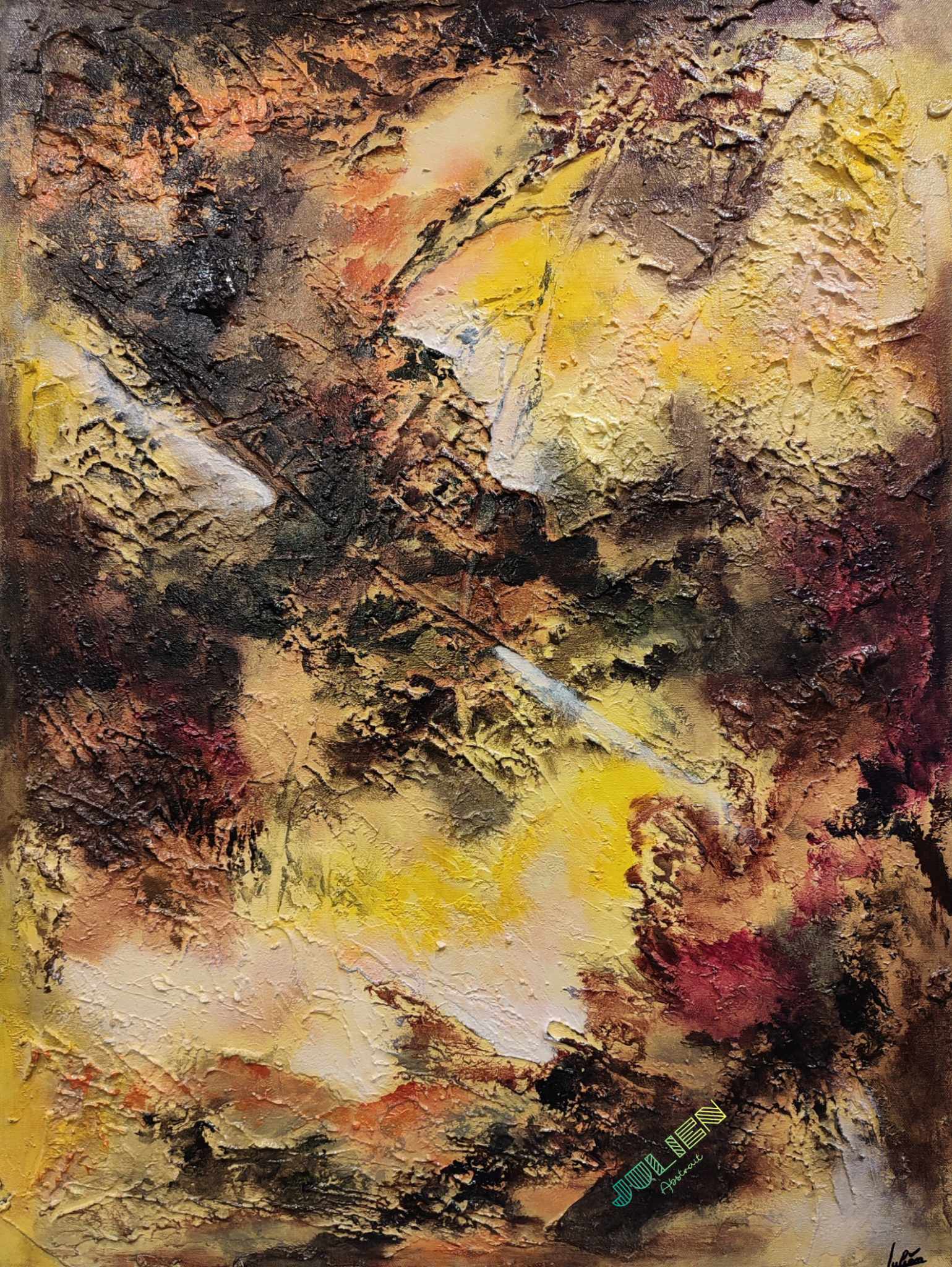 Tableau abstrait acrylique Roc