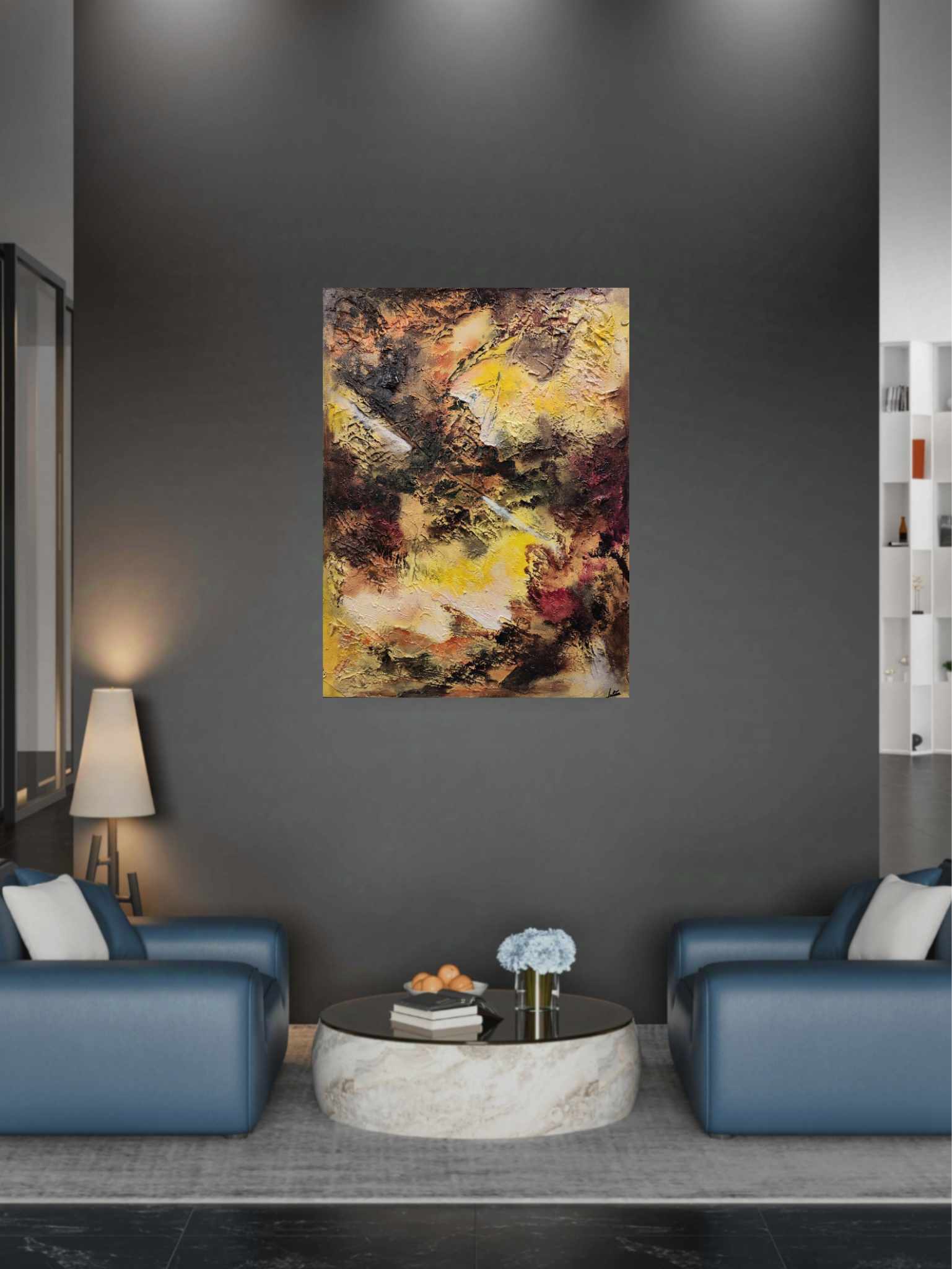 Tableau abstrait acrylique Roc
