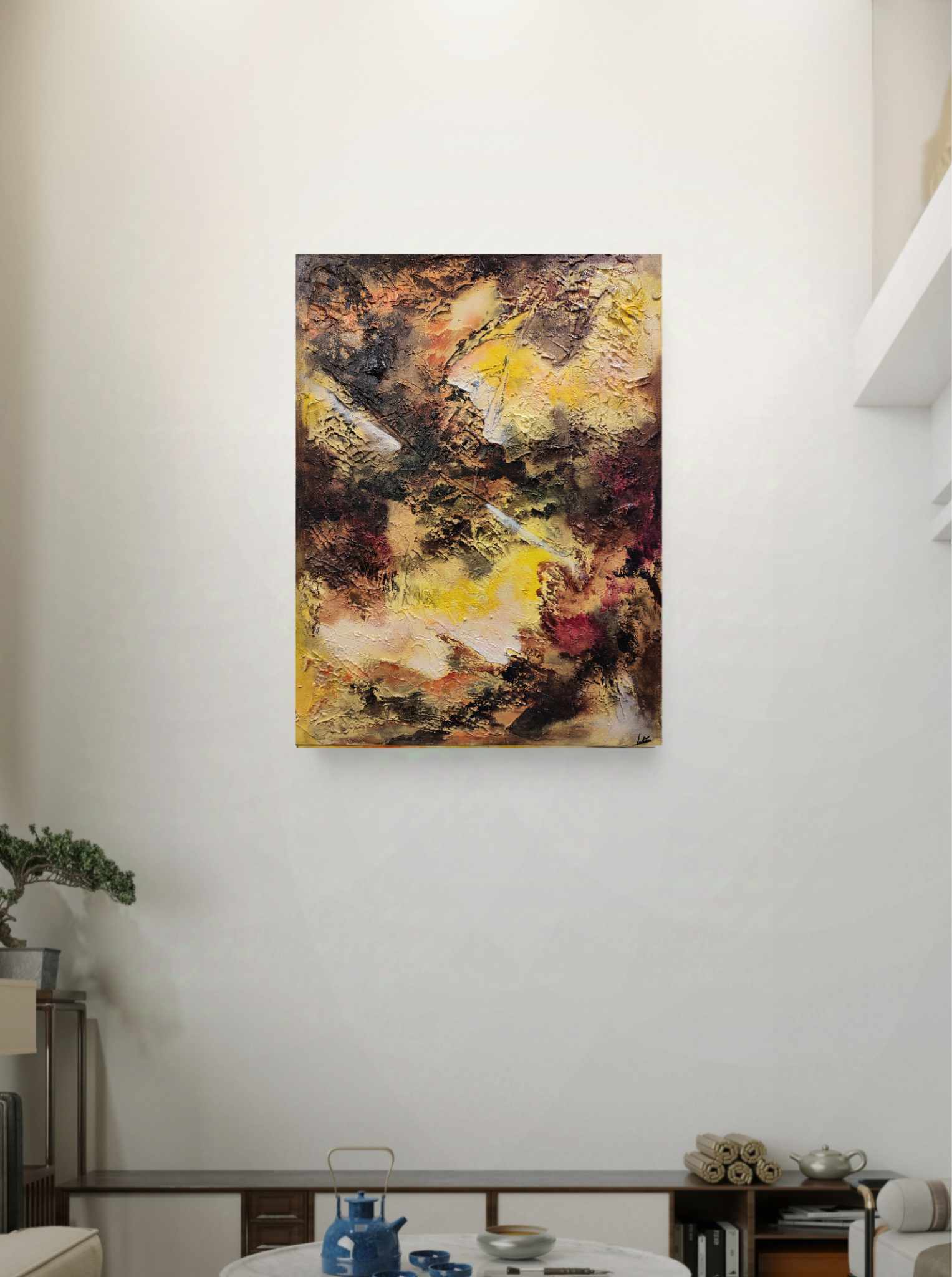Tableau abstrait acrylique Roc
