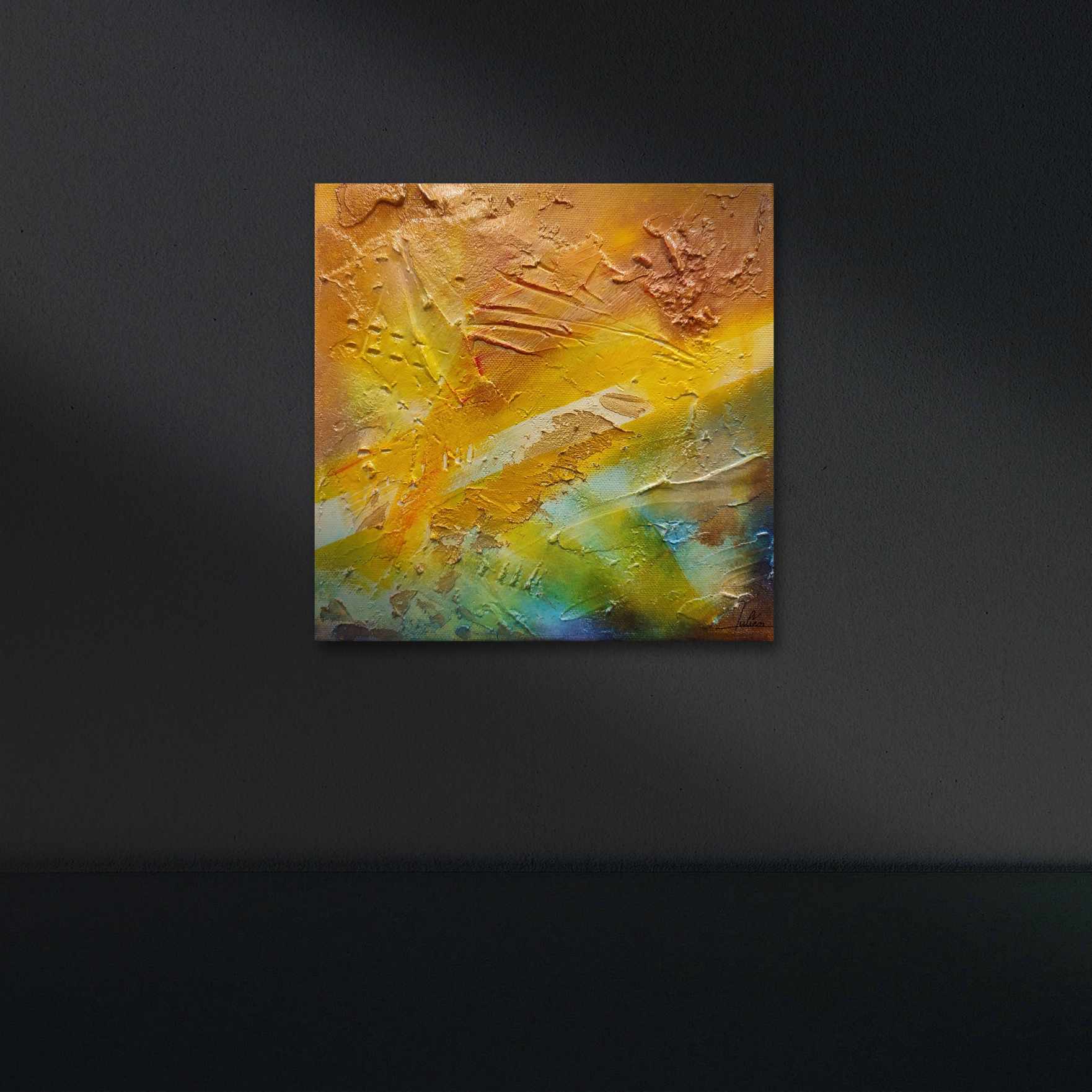 Tableau abstrait acrylique Sunset